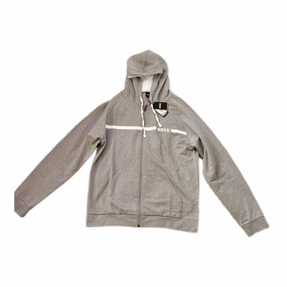 BOSS Authentic Full Zip Hoodie Gray Large NWT🛍️ - Picture 3 of 7